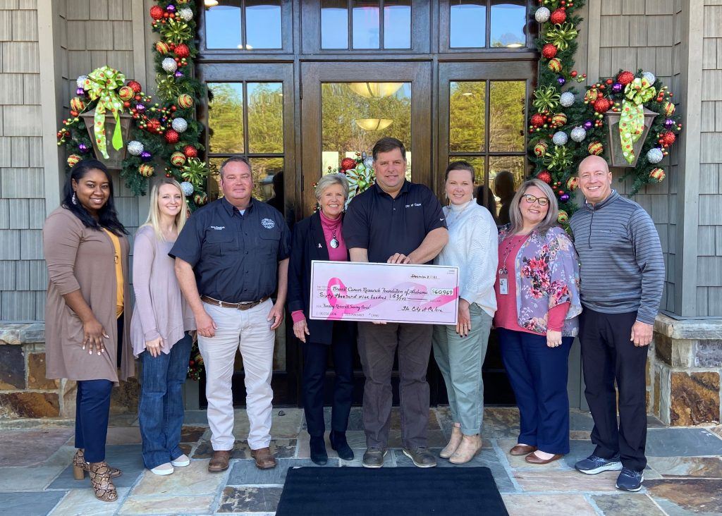 Calera Goes Pink check presenation with City of Calera