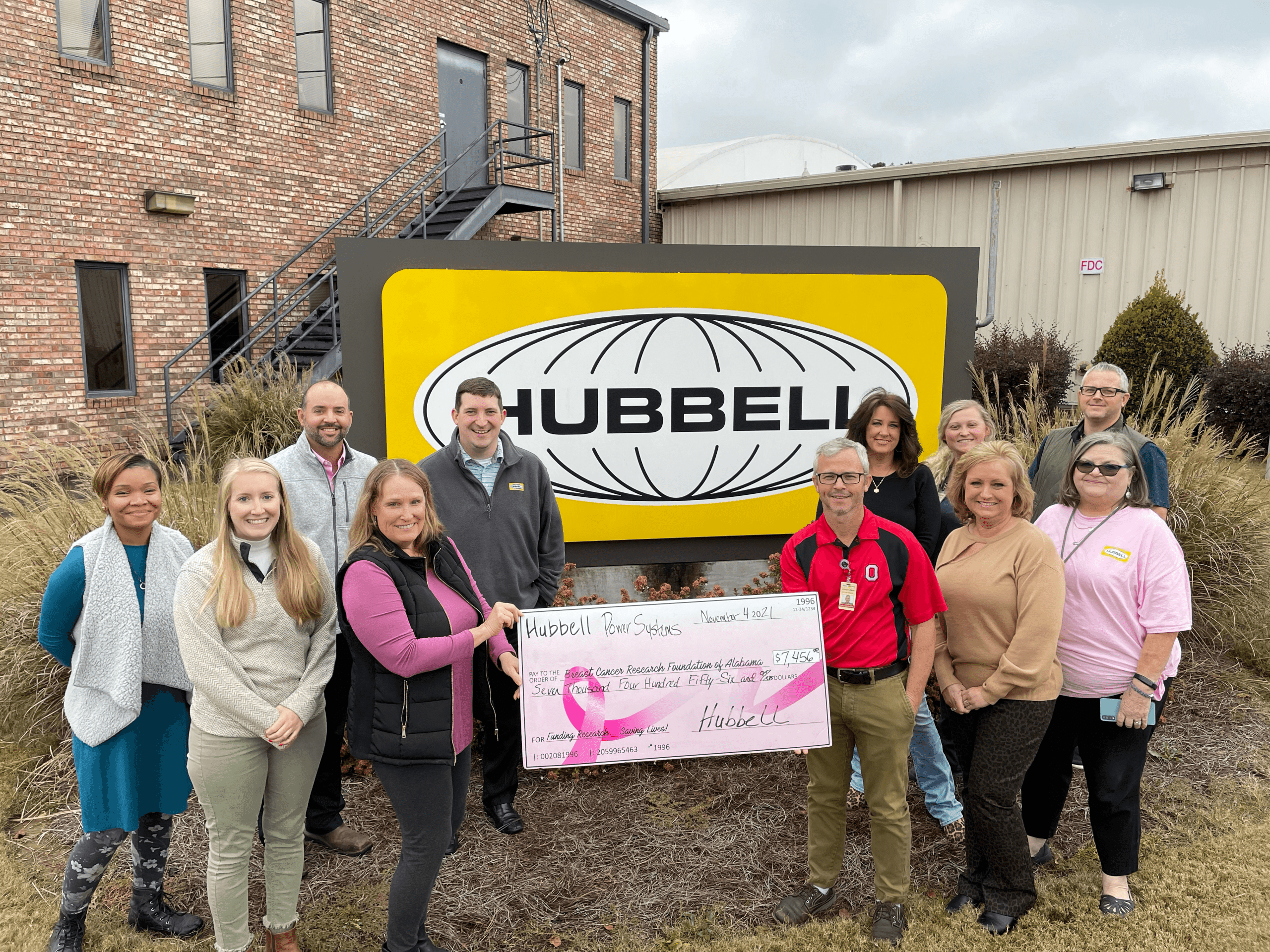 Hubbell Power Systems check presentation 11-4-21